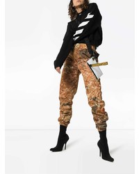 Off-White Cropped Hooded Jumper