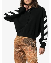 Off-White Cropped Hooded Jumper