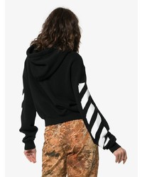 Off-White Cropped Hooded Jumper