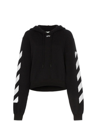 Off-White Cropped Hooded Jumper