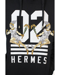 Hermes Entree Ls Divine Messenger Black Hoodie