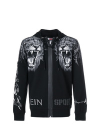 Plein Sport Lion Motif Zip Front Hoodie