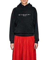 Givenchy Logo Distressed Cotton Terry Hoodie