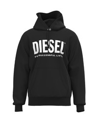 Diesel Logo Graphic Cotton Hoodie In Deepblack At Nordstrom