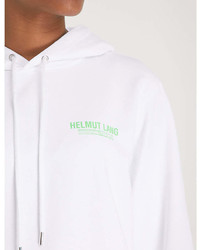 Helmut Lang Logo Print Cotton Jersey Hoody