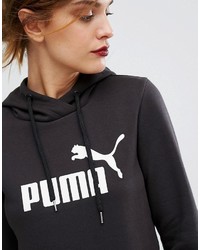 Puma Logo Pullover Hoodie In Black