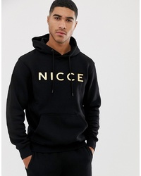 Nicce London Nicce Hoodie In Black With Gold Logo