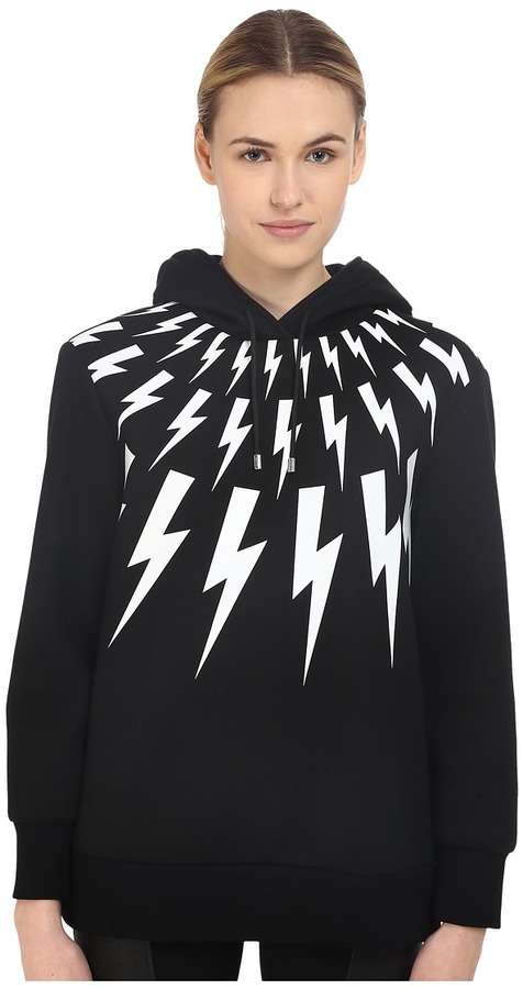 Neil Barrett Thunderbolt Printed Hoodie Sweatshirt, $419 | Zappos 
