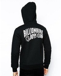 Billionaire Boys Club Zip Thru Hoodie With Back Print Black