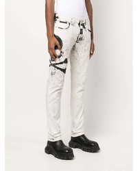 Philipp Plein Skull Print Slim Cut Jeans