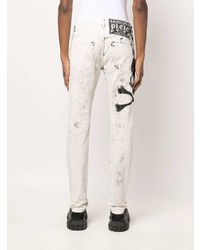 Philipp Plein Skull Print Slim Cut Jeans