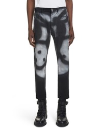 Givenchy X Chito Graffiti Crop Slim Fit Jeans In 001 Black At Nordstrom