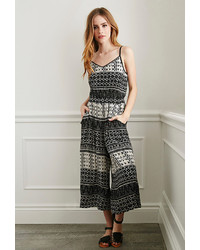 Forever 21 Abstract Print Culottes Jumpsuit