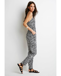 Forever 21 Abstract Print Surplice Jumpsuit