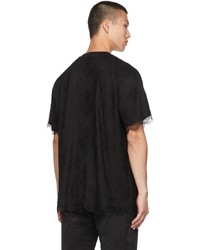 Burberry Black Paneled Lace T Shirt