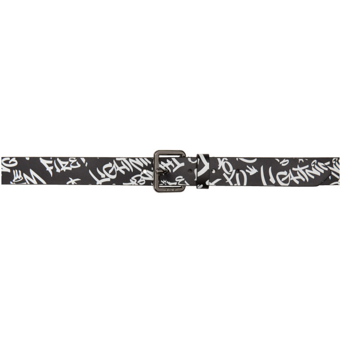 Neil Barrett Black Graffiti Belt, $103 | SSENSE | Lookastic