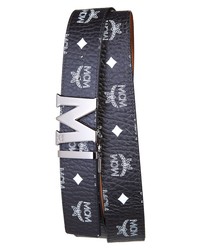 MCM Flat M Textured Logo Belt
