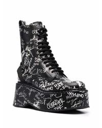 DSQUARED2 Logo Print Lace Up Boots