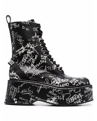 DSQUARED2 Logo Print Lace Up Boots