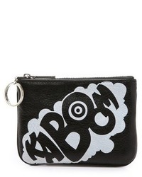Black and White Print Leather Clutch