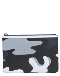 Proenza Schouler Black And Grey Camouflage Leather Medium Pouch