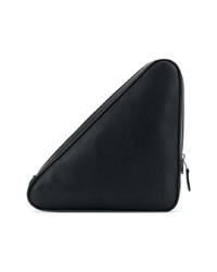 Balenciaga Black Triangle Medium Leather Clutch