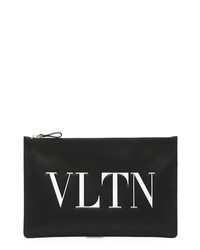 Valentino Garavani Logo Graphic Flat Leather Pouch