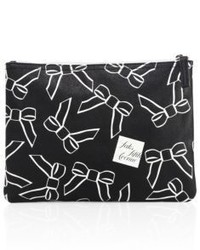Saks Fifth Avenue Collection Large Saffiano Faux Leather Bow Pouch