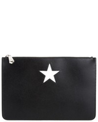 Givenchy Star Embossed Leather Pouch