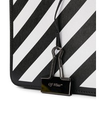 Off-White Diagonal Stripe Binder Clip Crossbody Bag