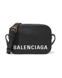 Balenciaga Ville Printed Textured Leather Shoulder Bag