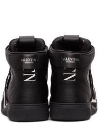 Valentino Garavani Black Vl7n Mid Top Sneakers