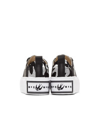 McQ Alexander McQueen Black And White Plimsoll Platform Sneakers