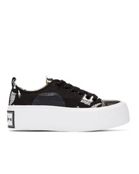 McQ Alexander McQueen Black And White Plimsoll Platform Sneakers