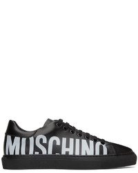 Moschino Black Leather Logo Sneakers