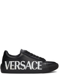 Versace Black Logo Greca Low Top Sneakers