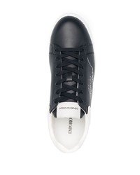 Emporio Armani Logo Print Low Top Leather Sneakers