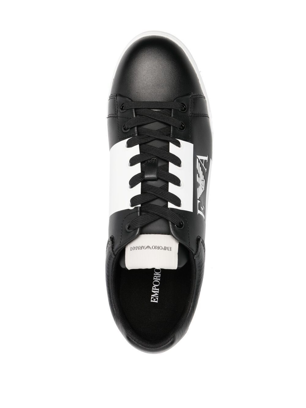 Emporio Armani Logo Print Sneakers, $216 | farfetch.com | Lookastic