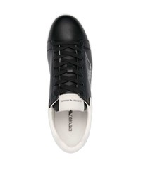 Emporio Armani Signature Logo Print Leather Sneakers