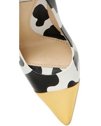 Moschino 105mm Cow Print Nappa Leather Pumps