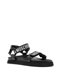 Moschino Logo Print Touch Strap Sandals