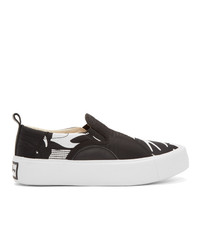 McQ Alexander McQueen Black And White Plimsoll Slip On Sneakers