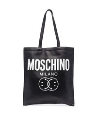 Moschino Logo Print Leather Tote Bag