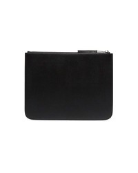 Neil Barrett Black And White Thunderbolt Leather Pouch Clutch