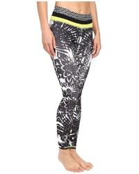 Pink Lotus Floral Burst Locate Printed Leggings With Contrast Band