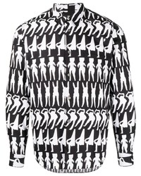 Black Comme Des Garçons All Over Graphic Print Shirt