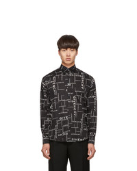 Givenchy Black And White All Over Logo Shirt