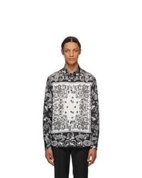 VERSACE JEANS COUTURE Black And White Paisley Shirt