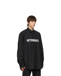 Vetements Black Front Logo Shirt
