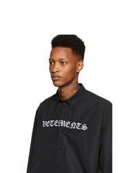 Vetements Black Gothic Logo Shirt